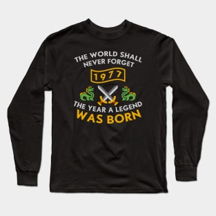 1977 The Year A Legend Was Born Dragons and Swords Design (Light) Long Sleeve T-Shirt